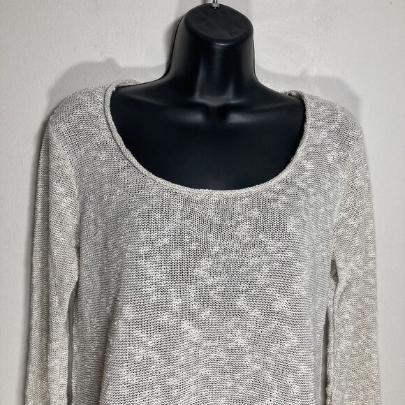 Eileen Fisher Sweater Top Womens S Long Sleeve Linen Cotton Natural Slub Knit - Picture 5 of 12